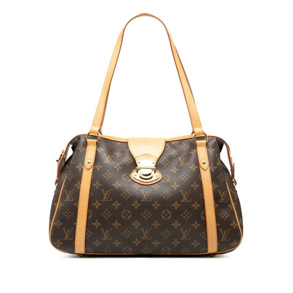 Louis Vuitton Tote Monogram Shoulder Brown Bag Stresa Leather - Picture 2 of 7